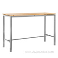 304# Stainless Steel Burma Teak Outdoor Bar Table